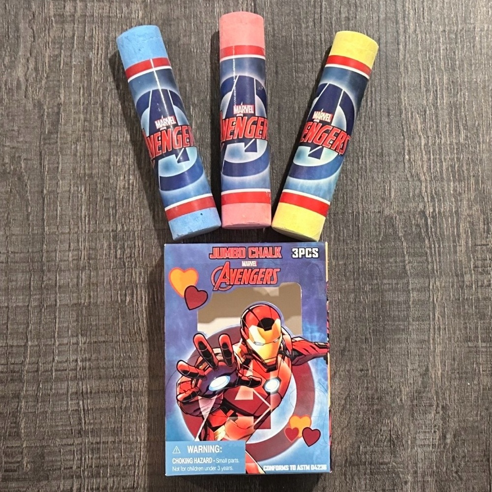 💞 New 3-Pack Marvel Avengers Jumbo Sidewalk Chalk